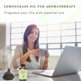 Lemongrass Essential Oil 4 Oz - 100% Pure - Premium Lemongrass Oil for Diffuser, DIY Soap, Candle, Skin, Massage Oil & Aromatherapy 120 mL