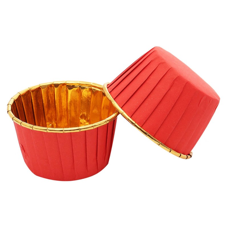 Baking Cup Liners Red – 100pcs for Cupcakes Muffins Desserts