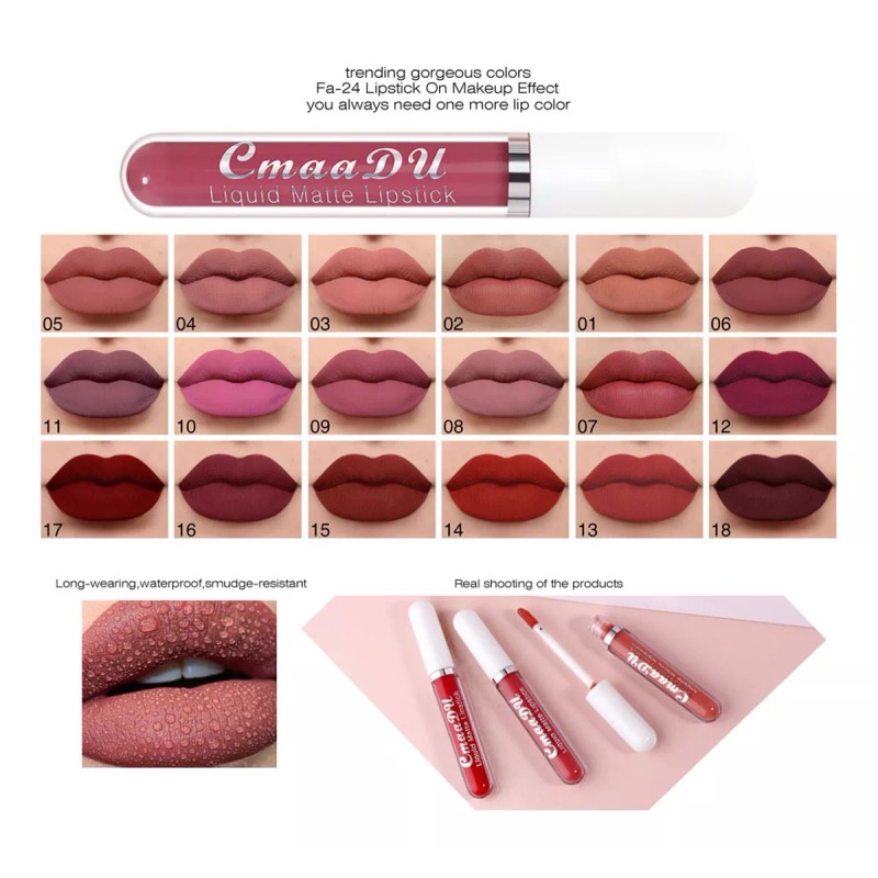 MM11 Brillo Labial Mate De Larga Duración A Prueba De