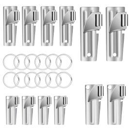 12 Pieces Military Style Can Openers with Key Rings, Anglecai P-38 and P-51 Camping Can Openers Stainless Steel Army Survival Can Opener Portable for Traveling