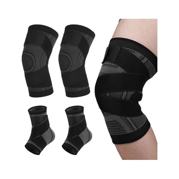 Rodilleras Y Tobillera Deportivas Elásticas Compresion Gym