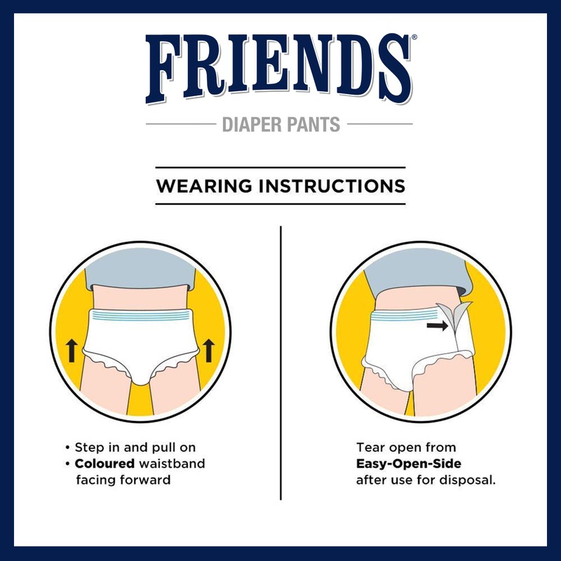 Friends Adult Nappies, Maximum Absorbency and Overnight Protection, Nappies for