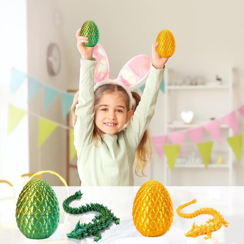 3D Printed Dragon in Egg,8.5CM Mini Dragon Egg,Flexible Joints Home