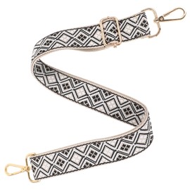 IWOWHERO Ethnic Style Wide Shoulder Strap for Purses Decorative Replacement Bag Strap for Handbags and Guitar Bags Durable Cloth and Material with Chic Embroidery