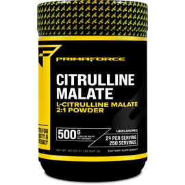 Primaforce PrimaForce L-Citrulline Malate Powder, Unflavored Pre Workout Supplement, 500 grams - Energy Support, Aids Recovery, Enhances Strength Performance C Vegan, Non-GMO