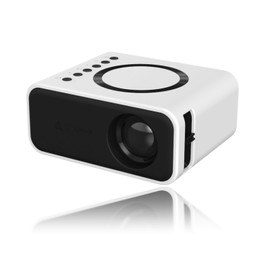 Portable Projector, Full High Definition 1080P, Built-in 4Ω-2W Speaker, Eye Protection, Home Cinema Film Projector for iOS, Android, Laptop (White)