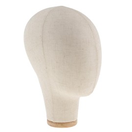 Folpus 22'' Canvas Mannequin Wig Manikin Hat Cap Jewelry Toupee Display Stand Beige , Beige, as described