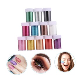 CORHAD 12pcs Assorted Nail Art Glitter Powders and Sequins for DIY Makeup and Nail Designs Safe Leak Bottles Holographic Effects for Festivals and Everyday Looks