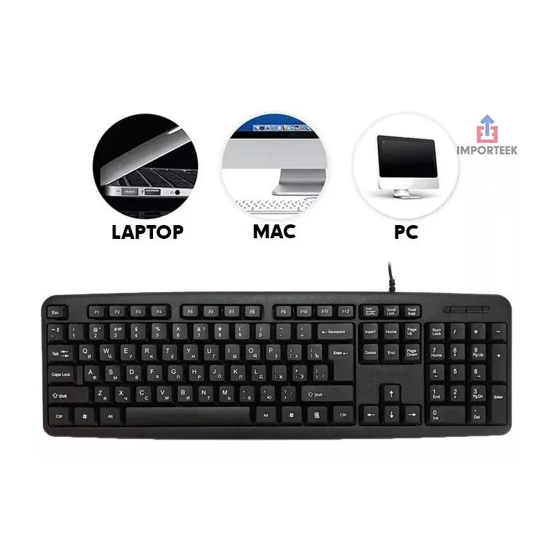 Importeek 10pz Teclado Alambrico Usb Slim Computadora Pc Escritorio La