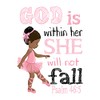 African American Ballerina Christian Nursery Decor Unframed Print - God