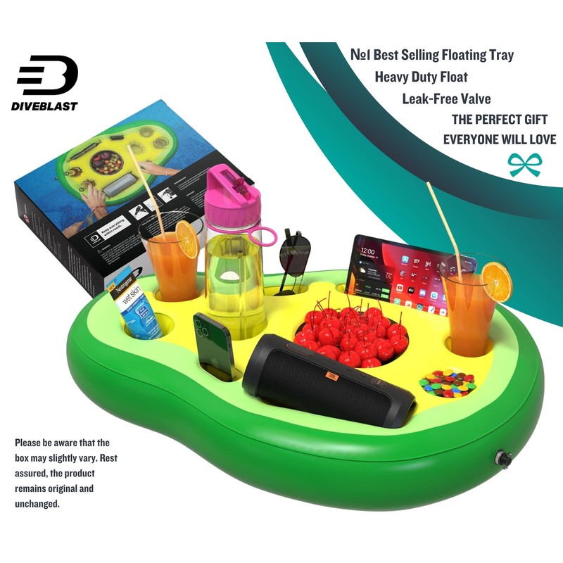 Diveblast Floating Tray for Pools and Hot Tubs (Avocado)