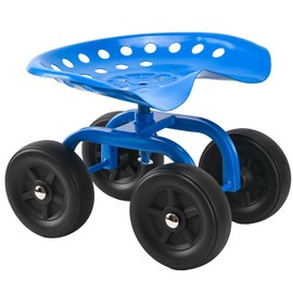 SANMEO Garden seat cart Stool with Wheels, Rolling Garden cart Tools with 360 Degree Swivel seat for Women Men, Gardening Stool cart seat on Wheels for Patio, Yard, and Outdoors (Blue)