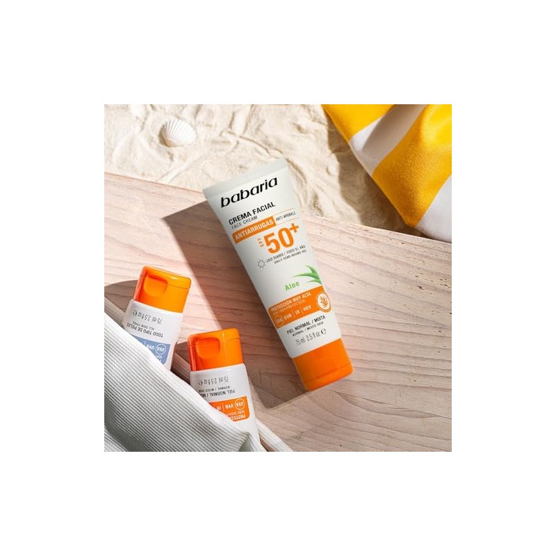 Babaria Crema Facial Solar Spf 50+ Aloe Vera
