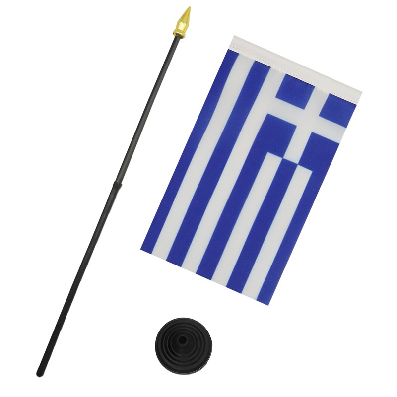 AZ FLAG - Tischflagge Griechenland - 15x10 cm Goldene Splitze
