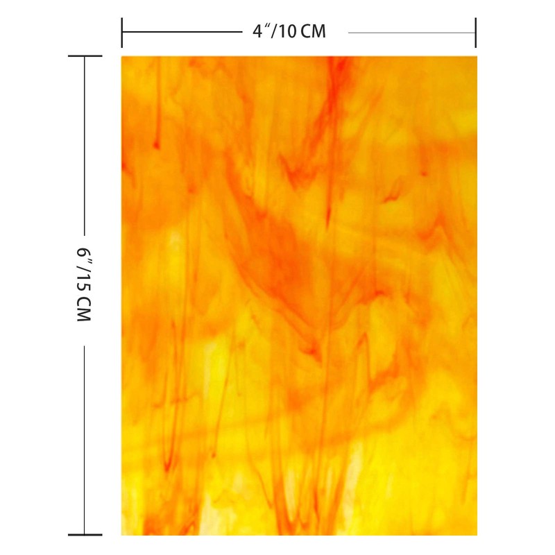 PALJOLLY 9 Pack Yellow Stained Glass Sheets, 4 x 6