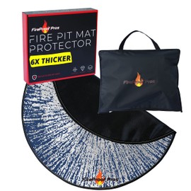 40" Blue Color Design fire mat for Under firepit. Heat Retardant Pattern That insulates Heat and Protects from Falling Embers. Heat Insulation Flame Protection