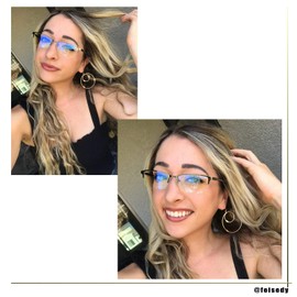 FEISEDY Refined Semi Rimless Rectangle Half-Frame Blue Light Blocking Computer Glasses Women Men B2626