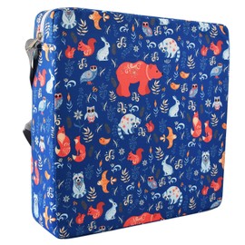 Sunmall Dining Chair Heightening Cushion Portable Dismountable Adjustable Highchair Booster for Baby Toddler Kids Infant Washable Thick Chair Seat Pad Mat (Blue Bear)