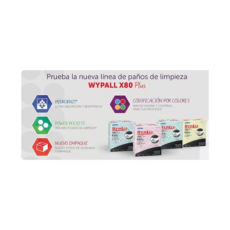Wypall X80 Plus Paño De Limpieza Con 40 Piezas Reutilizable