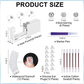 Ear Piercing Kit, at Home Self Disposable Ear Cartilage Professional Piercing Gun Earrings Kit Needle Tools Set, Earrings For Piercing Essential Supplies for Pierced Ears at Home by Yourself