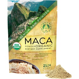 Zen Spirit Maca Root Powder Organic - Peruvian Root Premium Grade Superfood (Raw) - USDA & Vegan Certified - 1 Bag (8oz) - Perfect for Breakfast, Smoothies, Baking & Ice Cream.