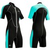 Cressi Lido 2 mm Lady Short Sleeves Short Wetsuits, Black/Aquamarine,