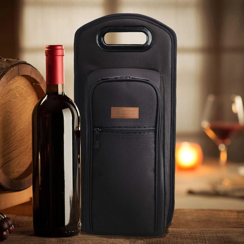 ALLCAMP OUTDOOR GEAR Portable Wine Travel Bag With Acrylic Glasses