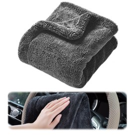 Ziyonix Car Drying Towel, Microfibre Towel Car Double-Sided Thickening, Super Absorbent Drying Towels No Paint Damage Leaves No Marks, Grey (40 x 60 cm)