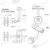 Stainless Steel Glass Mount Handrail Bracket for 1-5/8" OD Round