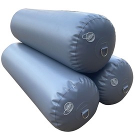 DSCRAFT Heavy-Duty Inflatable PVC Boat Fenders Stationary Dock Yacht Sailboats Dark Grey (12"x44")