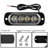 Teguangmei 4Pcs Ultra Thin 4LED Emergency Strobe Lights White Hazard