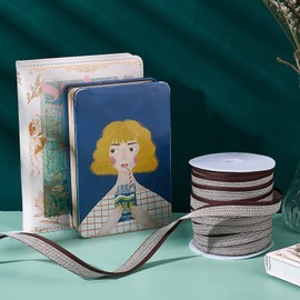 PandaHall 25 Yards/22.8 m Bookbinding Headbands, 1/2 Inch/14 mm, Book End Bands, Flat Bookbinding Tape, Bookmaker Headbands for Beginners, Bookbinding, Book Decor, Repair, Coconut Brown