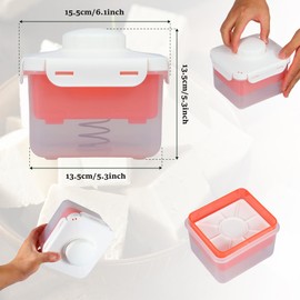 Tofu Press Adjustable Tofu Maker Clear Tofu Maker Press Mold BPA Free Tofu Maker Machine with Built-in Drainage Design Dishwasher Safe Make Firm Tofu without Crack for Tofu Vegan 15.5×13.5×13.5cm(red)