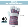 Jiuguva 48 Pairs Leather and Cotton Work Gloves Bulk Gardening