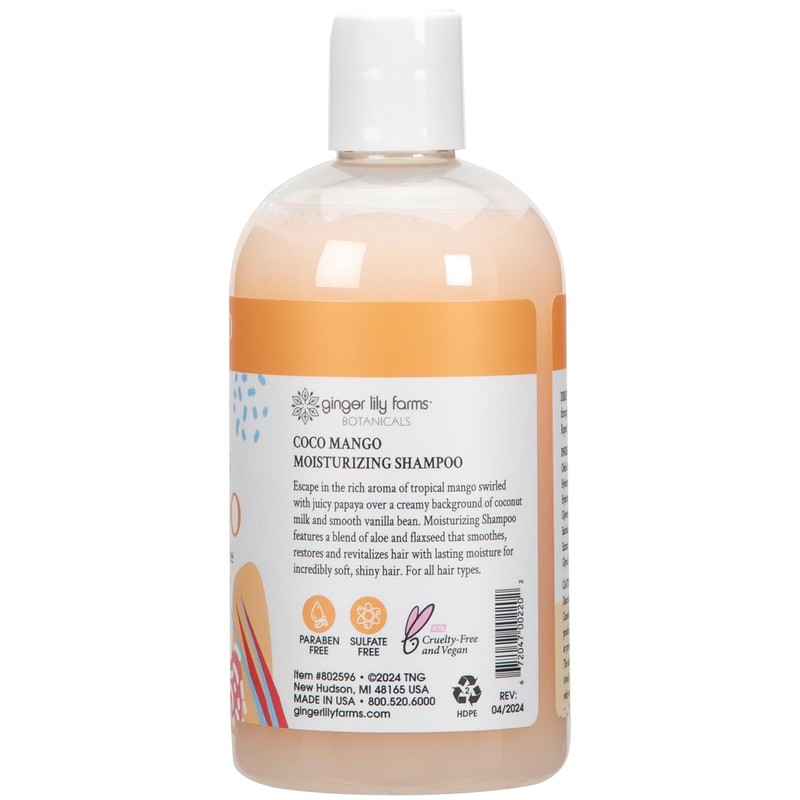 Ginger Lily Farms Botanicals Moisturizing Shampoo for All Hair Types,