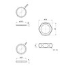 SANEI PH84-32S-32 Low Tank Siphon Bag Nut Set G1 1/4