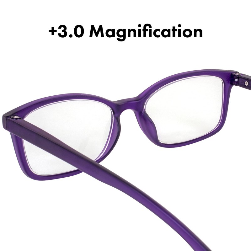 Birdz Eyewear BPA-Free Reading Glasses – Royal Purple Soft-Touch Frame,