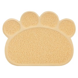 DM Paw-Shaped Cat Litter Box Mat, 15.75x11.75 Inches, Peach