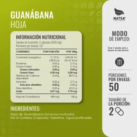 Guanabana Hoja, 100 Cápsulas, Calidad Premium Sabor Natural