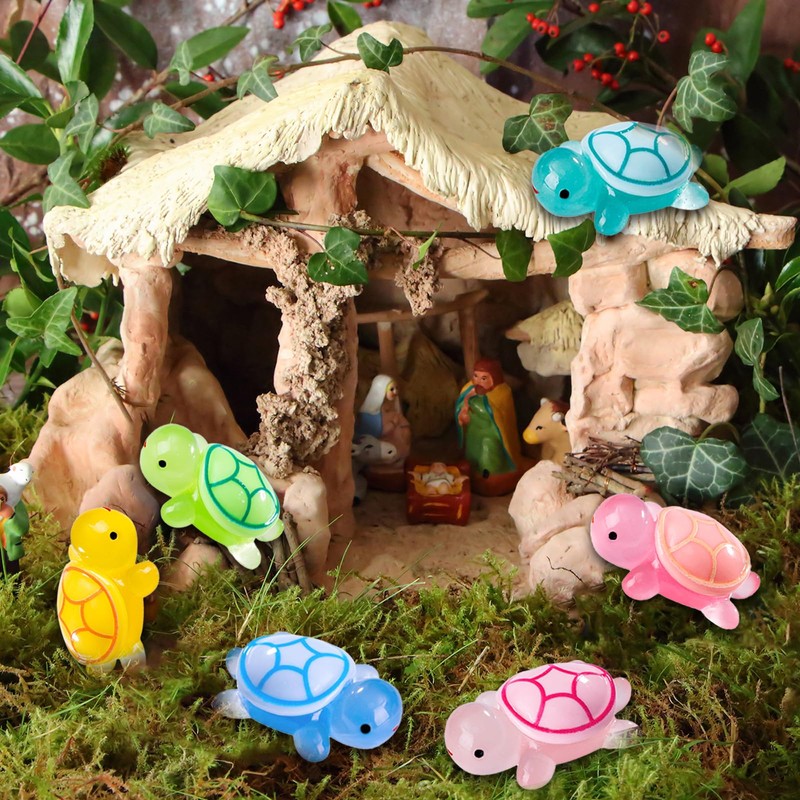 Zamety Pack of 60 Mini Luminous Turtle Resin, Small Turtles