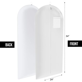 White Suit, Dress and Gown Garment Travel Bags 3 Pack - 54" x 24" - Large Window