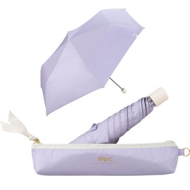 Wpc. RAH-2305-FP All-Weather Parasol, 100% Blackout, 100% UV Cut, UPF50+, Rain/Shine Dual Use, 19.7-inch (50 cm) Ribs, Slim, Compact, Simple, Solid Color, Pastel, Unisex, Commuting (Lavender)