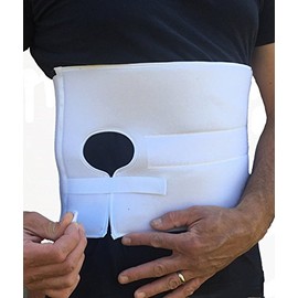Alpha Medical Stoma Support Ostomy Hernia Belt for Colostomy Bag Abdominal Binder with Stoma Opening. L0625 (Large Length ; 8" High)