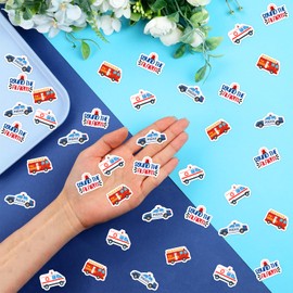 Sursurprise Emergency Vehicle Party Decorations, 200PCS Sound the alarm Confetti, Supply Team Rescue First Responder Transportation Firetruck Police Ambulance Baby Shower Birthday Party Supplies