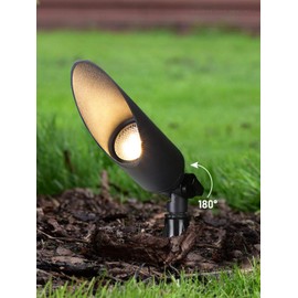 LEONLITE 12V AC/DC Low Voltage LED Landscape Spotlight with Replaceable 7W 3000K MR16 Bulb, Max 50W GU5.3 Base, Die-Cast Aluminum Spotlight, Outdoor Uplights for Garden, Patio, Yard, Black, Pack of 4