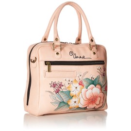 Anna by Anuschka womens Anna Anuschka Painted Leather Women's All Round Zippered Crossbody cross body handbags, Vintage Garden, One Size US