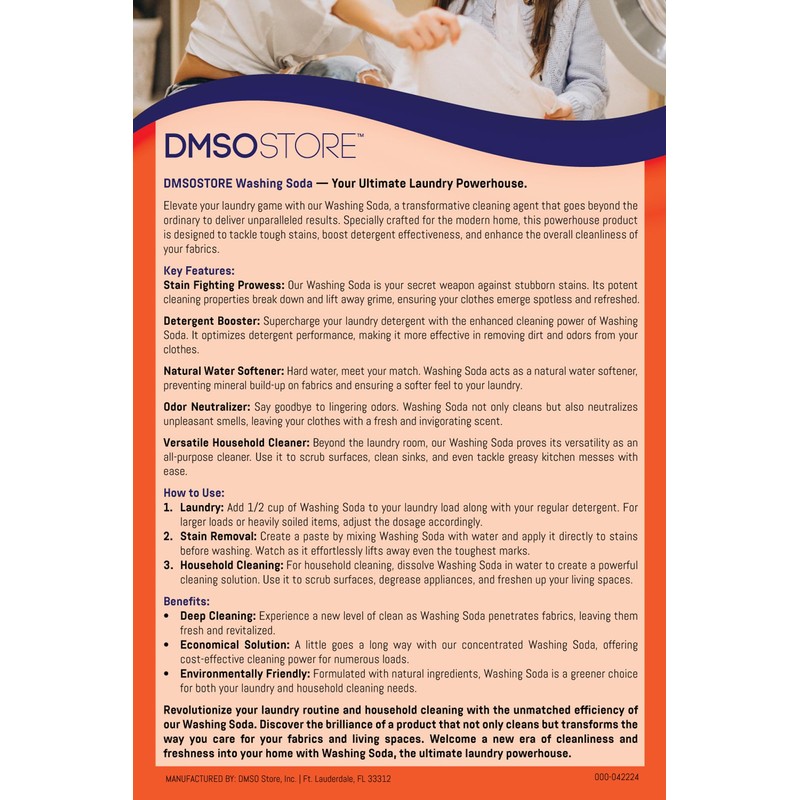 Washing Soda for Laundry 5 lb. Sodium Carbonate (Soda Ash)