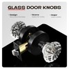 Heittis1 Pack Crystal Door Knobs Interior,Round Passage Glass Door Knob
