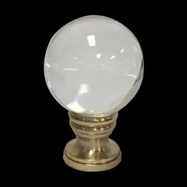 Royal Designs, Inc. Clear Crystal Ball Finial for Lamp Shade, F-5044PB-1, Polished Brass
