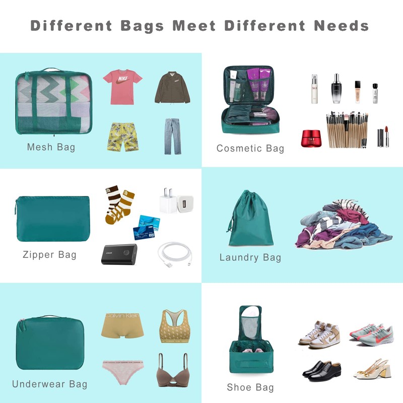 BAGAIL Packing Cubes for Suitcase 8 Set, Lightweight Luggage Packing